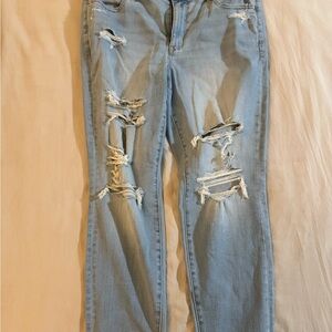 American Eagle Outfitters Light Blue Distressed Skinny Jeans